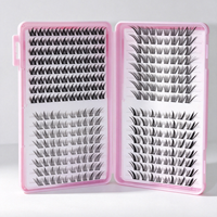 36 rangées de cils en grappe DIY LB-03, longueurs mixtes naturelles, faux cils faits à la main pour application autonome
