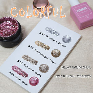 FZANEST botella de esmalte de gel Rosa metálico <span class=keywords><strong>Platinum</strong></span> Glitter Colors Gel 4 colores nail <span class=keywords><strong>Platinum</strong></span> painting gel - Product Image 4