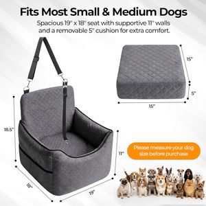 Waterproof Quilted Dog Car Seat With Adjustable Safety Strap Washable Anti Scratch Pet Car Seat Non Slip <b>Back</b> Seat for Travel - Product Image 4