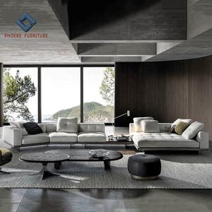 Ultimo Design di Marca: Set di Divani Modulari Curvi in Tessuto Bianco, Arredamento di Lusso per Soggiorno - Product Image 5