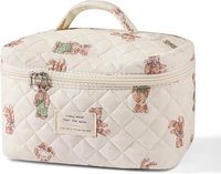 Sac de voyage en coton de grande capacité, porte-maquillage doux et confortable, rouge à lèvres, brosse conteneur, joli sac cosmétique pour dame