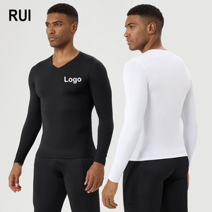 RUIQUWIN 2026 Vêtements de sport pour hommes, légers, hautement élastiques, respirants, extensibles dans les quatre sens, manches longues, coupe ajustée, pour la course à pied et le cyclisme - Product Image 1
