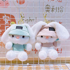 พวงกุญแจตุ๊กตากระต่ายน่ารัก สไตล์แฟชั่นเท่ๆ ลายการ์ตูน หมวกชาวประมง  ทำจากวัสดุรักษ์โลก  งานปั๊มนูน  ตุ๊กตากระต่ายสุดสร้างสรรค์  สำหรับห้อยกระเป๋าเรียน - Product Image 3