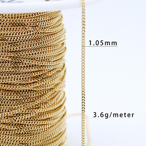 Rollo de Cadena de Oro de 1.05 mm con Eslabón Cubano AU585 de 14 Quilates Reales, Cadena Italiana Original de 14k para la Fabricación de Joyería Permanente - Product Image 2