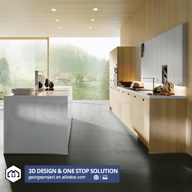 Ghana Hotel Project Furniture Kitchen Set Solid Wood Modern Small Kitchen Cabinets Mini Wholesale Kitchen Cabinets Parts