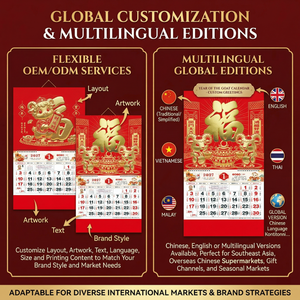 Custom Chinese 2027 <strong>Calendars</strong> Traditional Chinese <strong>Calendar</strong> Custom Printing Factory 2027 Zodiac Goat Wall <strong>Calendar</strong> Wholesale - Product Image 6