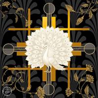 Tapis de Mahjong Américain en Néoprène, Motifs Floraux Vibrants avec Paons Blancs, Grues et Tigres, Antidérapant, Décoratif, pour Table de Jeu de Mahjong