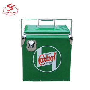 13L özel <span class=keywords><strong>vintage</strong></span> retro soğutucu kutu piknik plaj kamp <span class=keywords><strong>metal</strong></span> buzluk çanta - Product Image 1