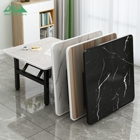 Mesa Plegable Multiusos Wayon, Escritorio Cuadrado para Comedor y Estudio que Ahorra Espacio con Superficie con Diseño de Mármol.