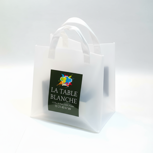 Soft Loop Handle Hdpe Customized Logo Matte Mall Clear Printed Bakery Branded Plastic Grocery Shopping <b>Bag</b> - Product Image 1