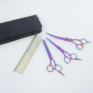 Juego de Tijeras Profesionales para Mascotas de Acero Inoxidable NHC006 SUS440J2, Tijeras de Entresacar Curvas, Kit de Tijeras para Peluquería Canina, Fácil de Usar, Duradero - Product Image 3