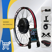 Kit de conversion de vélo électrique 26 pouces avec batterie, écran LCD couleur UKC1, moteur moyeu 500W sans balais, batterie lithium 20Ah 48V2000W