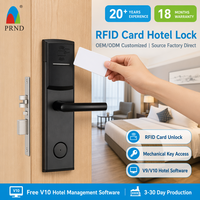 Serrure de porte d'hôtel intelligente avec carte RFID et encodeur, carte mémoire cloud PRND, pour portes en bois poli/acier/sécurisées
