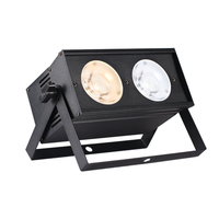 Lampu Blinder Beam Mini RGBW Cob 2x50W LED dengan Kontrol DMX512 Suhu Warna yang Dapat Disesuaikan untuk Panggung Pernikahan Pesta Acara