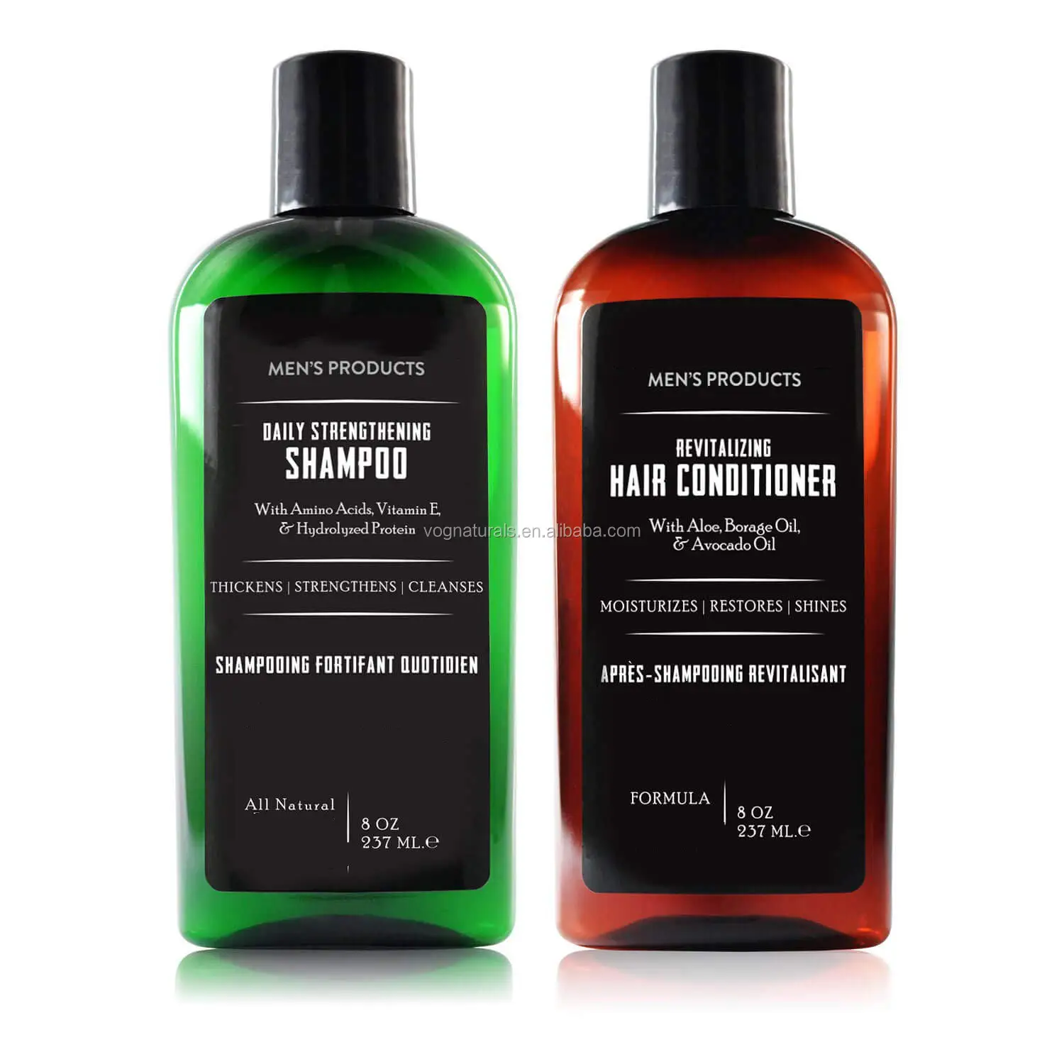 Shampooing et Après-shampooing Pour Hommes avec de La Menthe et L'huile D'arbre À Thé Force Hydratant Anti-Pelliculaire Naturel