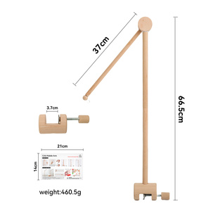 Natural Wooden Crib Mobile Stand - Height Adjustable 360&deg; Rotating Baby Mobile Arm for Nursery Decor Gift for New Parents - Product Image 2