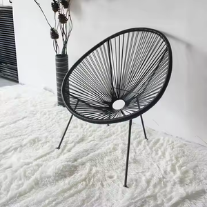 Hình bầu dục dệt phòng chờ Patio <span class=keywords><strong>wicker</strong></span> Bistro ghế thiết lập sang trọng trong nhà ngoài trời giải trí kim loại thép acapulco ngăn xếp ghế ngoài trời bảng - Product Image 5