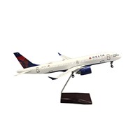 Modèle d'avion en résine avec éclairage LED Delta Air Lines A220-300 de 37 cm, 47 cm, pour affichage sur bureau, objet de collection
