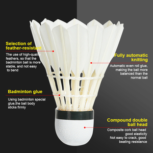 Volants de <span class=keywords><strong>badminton</strong></span> Whizz Brand Pks12, plumes de canard blanches, pour l'entraînement - Product Image 3
