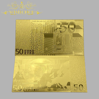 Billets de banque en or Euro 5 - 1 million d'Euros, billets de banque en or plaqué or 24 carats pour collection