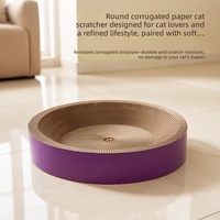 Grattoir pour chat en carton ondulé rond haute densité, violet, avec service OEM pour les animaleries