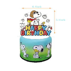 Set de Decoración para Fiesta de Cumpleaños con Temática de <span class=keywords><strong>Snoopy</strong></span>, Pancarta, Adorno para Pastel, Globos, Vajilla para Niños y Adultos, Celebración de Cumpleaños - Product Image 3