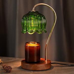 Vente chaude Transparent Aromathérapie Melter Floral Verre Bougie Chauffe <span class=keywords><strong>Lampe</strong></span> avec Minuterie pour Huiles Essentielles - Product Image 3