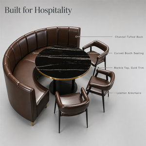 Muebles Semicirculares para Restaurante, Bar, Pub, Cafetería, Combinación de Muebles de Cuero para Restaurante, el Sofá Está Hecho de Cuero Genuino - Product Image 2