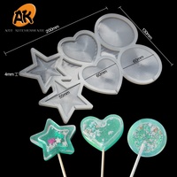 Moule en résine époxy en forme d'étoile d'amour ronde AK, bricolage, bâtonnets, sucettes, fournitures pour gâteaux, moules en silicone pour la fabrication de sucettes, enfants