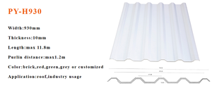 Revêtement <span class=keywords><strong>de</strong></span> <span class=keywords><strong>toit</strong></span> creux trapézoïdal UPVC pour entrepôt - Product Image 2