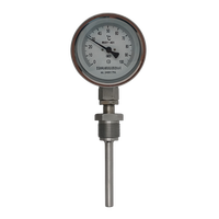 100mm Industrial Bimetal Type Every Angle Bimetal Thermometer Stainless Steel