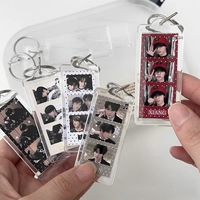 Porte-clés en acrylique personnalisé avec logo, cadre photo rectangulaire transparent à insérer, sublimation DIY, artisanat DIY