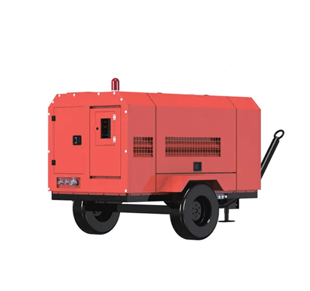 175cfm 185cfm Atlas Cummins Motor mobil Energie sparender tragbarer Diesel-Luft kompressor mit Anhänger für den Stadt bau