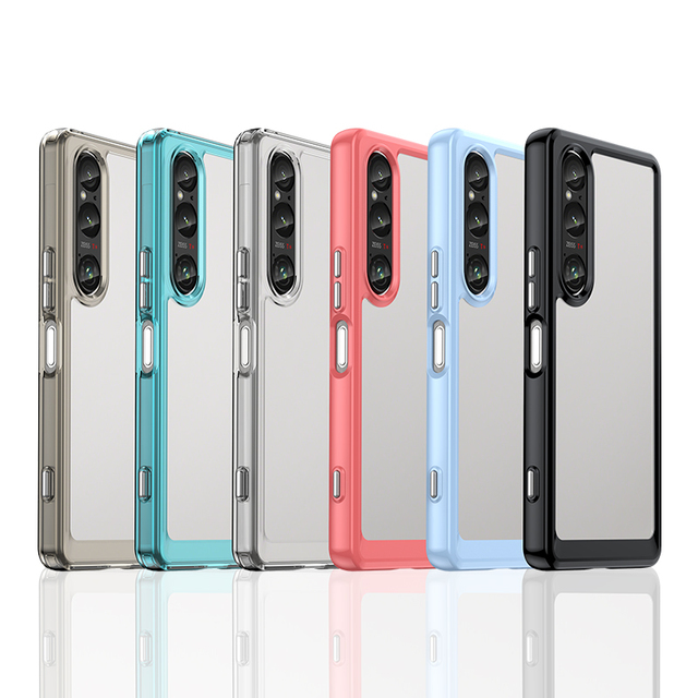 For Xperia 1 VI Case, 2024 New Candy Color Soft TPU Bumper Hybrid Clear Hard Acrylic Back Cover Phone Case for Sony Xperia 1 VI