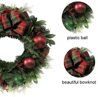 Vente en gros 24 pouces 60 CM Couronne de Noël artificielle personnalisée pour la décoration