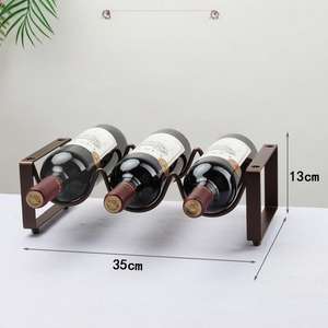 Porte-vin Table Top fer métal fil unique bouteille porte-étagères à vin - Product Image 4