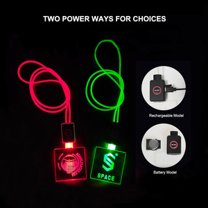 Sáng thân thiện với môi Acrylic Vòng cổ bên tùy chỉnh nhấp nháy sạc USB khuyến mại ánh sáng dây buộc Huy hiệu LED <span class=keywords><strong>name</strong></span> tag - Product Image 3