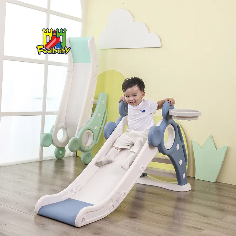 Feelbaby Non Toxic And Safe Indoor Small Kids Sliding playground Plastic Baby Slide For Sale