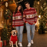 Pull jacquard assorti pour la famille, motif sapin de Noël Fair Isle