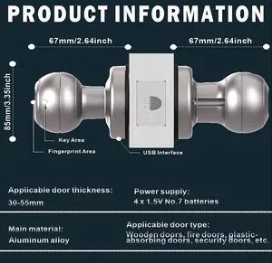 Cerradura de puerta con huella dactilar inteligente, perilla de puerta, Control de aplicación para el hogar, precio de fábrica, huella dactilar, gabinete biométrico, cerradura de puerta inteligente sin llave