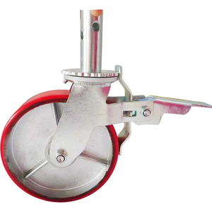 ล้อเลื่อนปรับระดับได้สำหรับโครงเหล็ก ขนาด 5 6 8 นิ้ว PU/PE บนโครงเหล็ก - Product Image 1