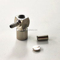 Câble coaxial flexible en laiton 1.6/5.6 75 ohms pour antenne, avec connecteur RF mâle à angle droit à sertir L9