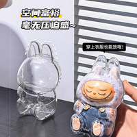 LABUBU-Étui de protection transparent de 2e et 3e génération, housse sur pied Macaron, anti-poussière, accès à un cintre pour bébé