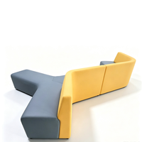 Ensemble de canapés modernes incurvés et modulaires, canapé sectionnel irrégulier avec coussins en forme de galets pour appartement, hôtel, salle d'attente