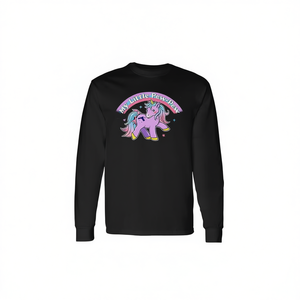 T-shirt à manches longues My Little Pew-Pew Unicorn pour adulte, unisexe, col rond noir - Product Image 2