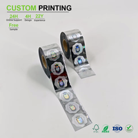 Rouleaux d'étiquettes de sécurité holographiques personnalisées anti-effraction, irisées arc-en-ciel, anti-contrefaçon, pour la protection de la marque
