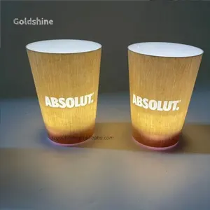 Hot Sale full color logo Water Induction led flashing cup beverages 12oz 14oz glowing cup drink wine led glass cup for wine