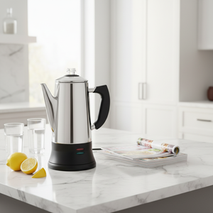 Cafetera Francesa Programable de Alta Calidad, Aislada, con Diseño a Cuadros Italiano Clásico, de Acero Inoxidable, para Hotel y Hogar - Product Image 5