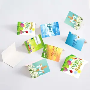 环彩复活节派对6设计贺卡与信封彩色复活节兔子礼品卡