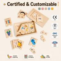 Puzzles en bois Montessori Alphabet et animaux Jouet éducatif pour enfants de 2 à 7 ans Unisexe avec boîte de rangement